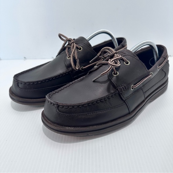 Rockport Boat Shoe Mens Size 10 W Brown Non Marking Leather V73204‎ - Picture 1 of 10